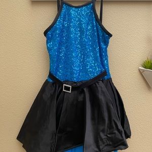 Sparkly blue and black jazz/acro costume